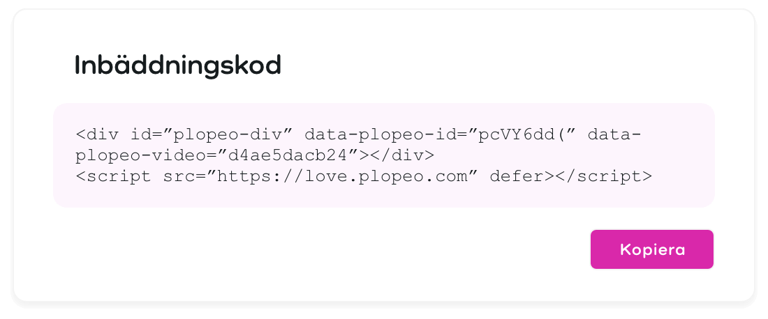 Inbäddningskod för Plopeo